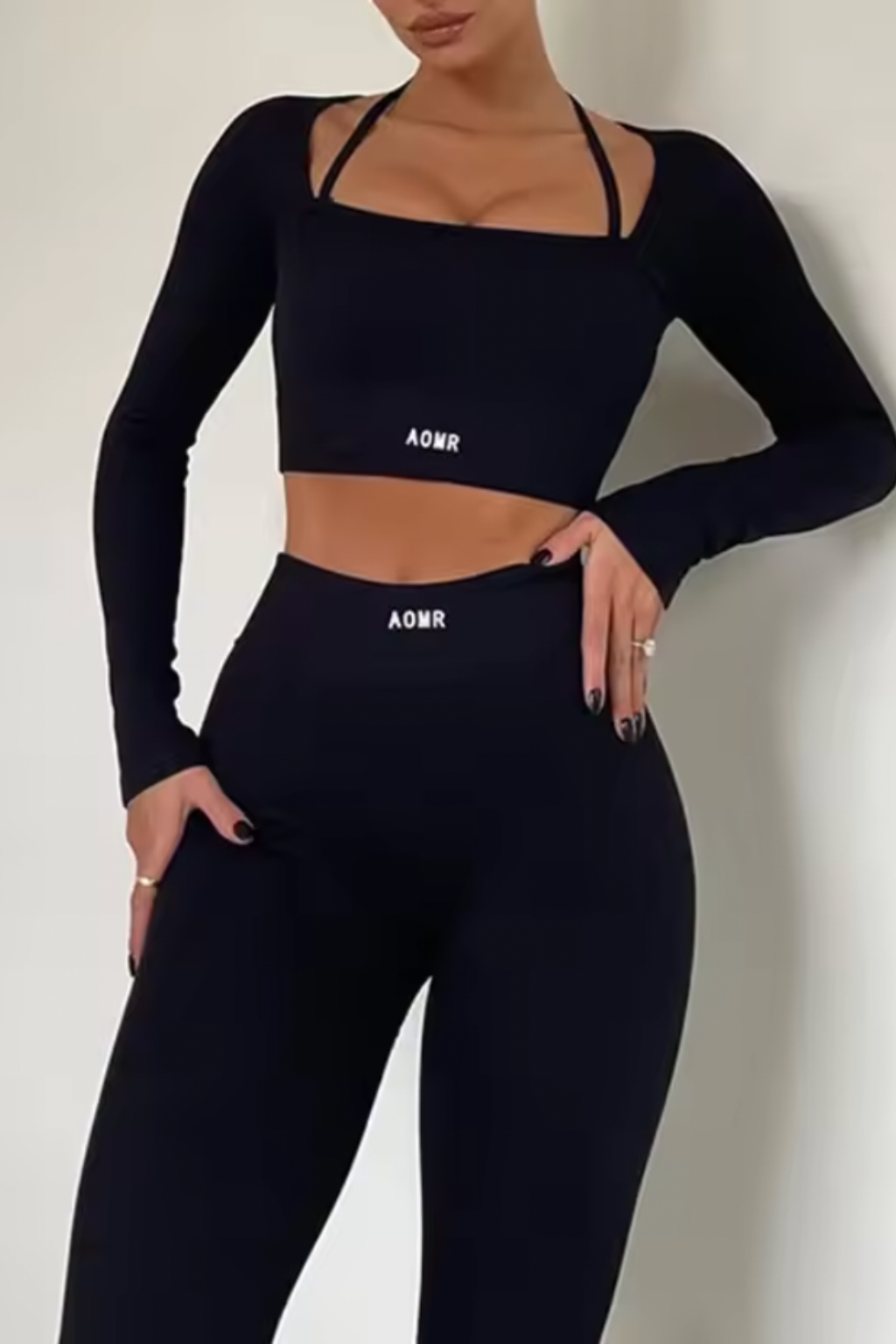 Conjunto deportivo muje 2 piezas blusa manga larga y leggins