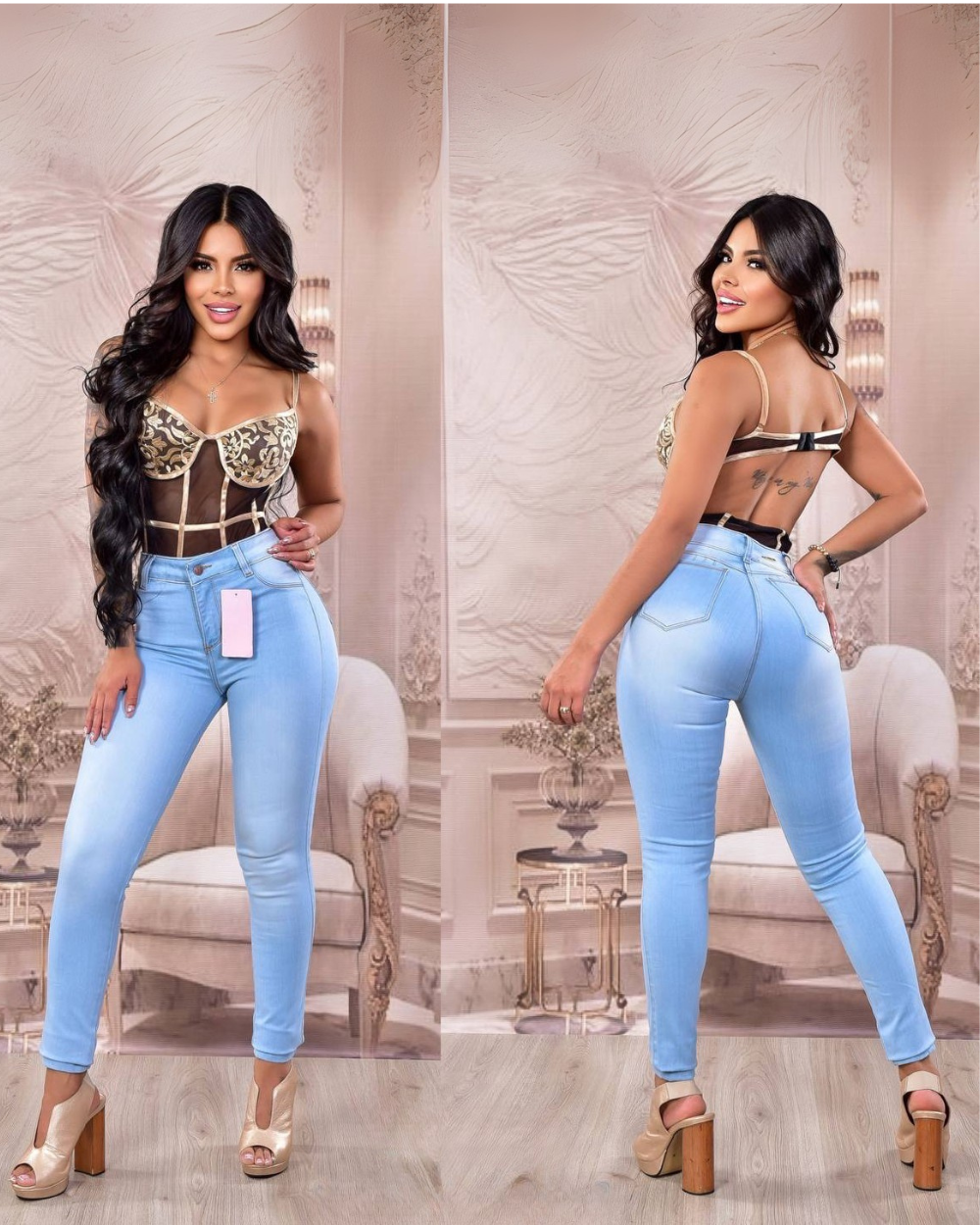 Pantalon De Jean Skinny Ajustado al cuerpo