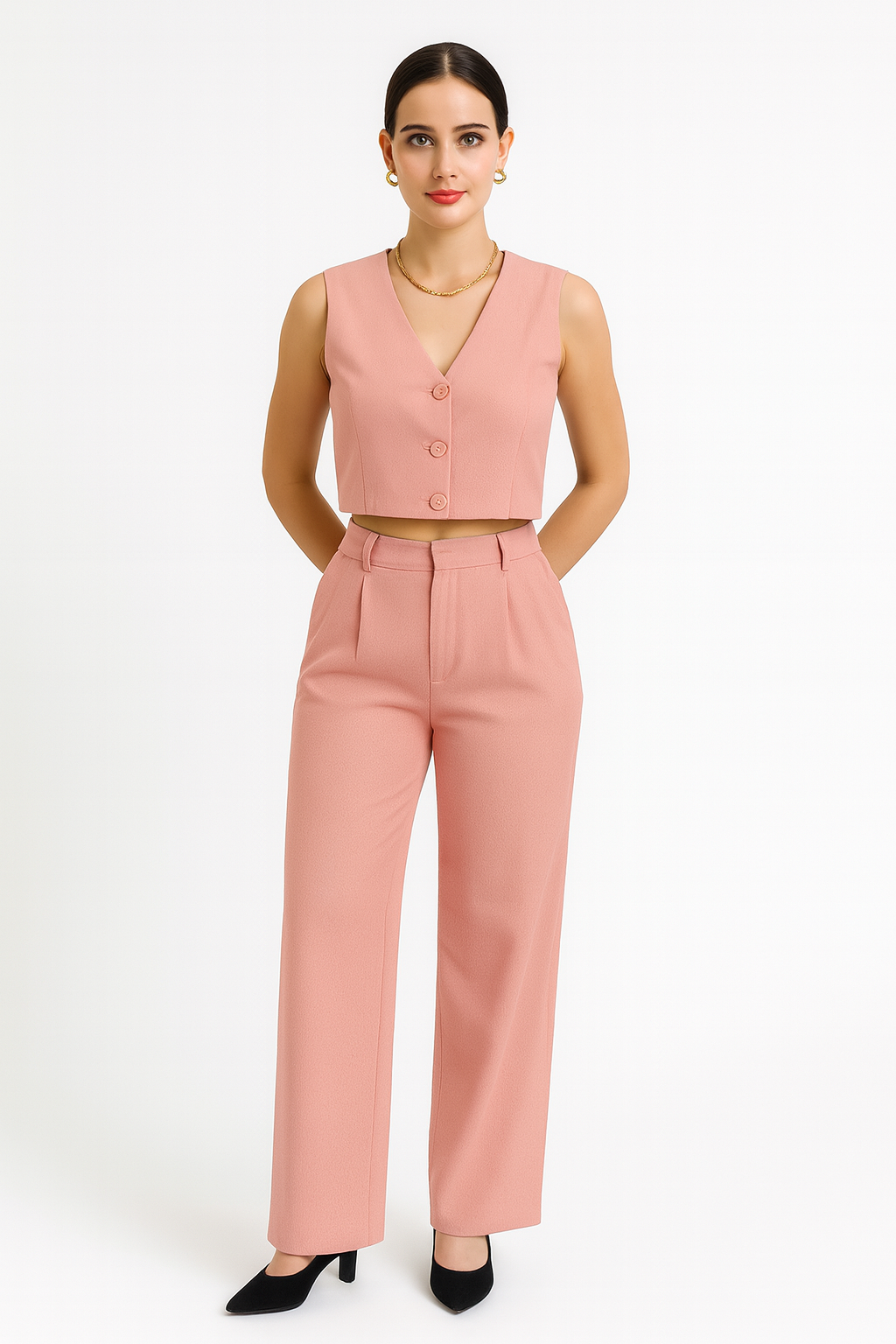 Conjunto Pantalon Bota Ancha y Chaleco