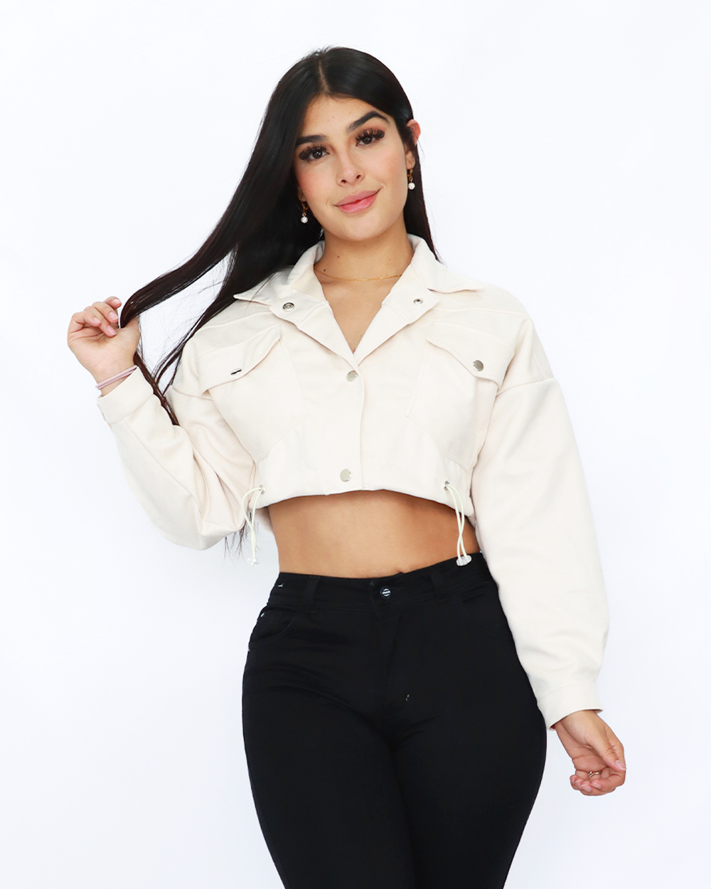 CHAQUETA OVERSIZE EN GAMUZA