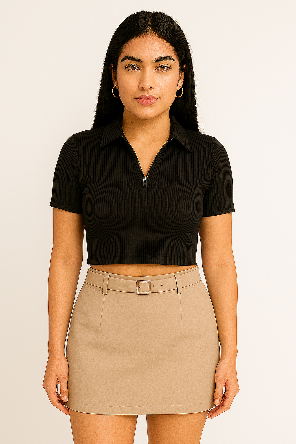 Conjunto Blusa formal y Falda con correa