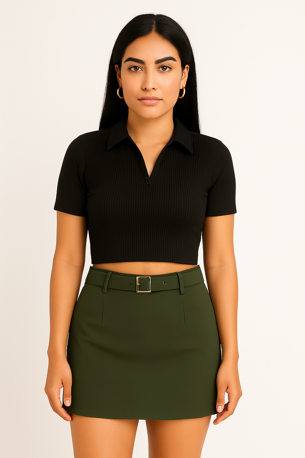 Conjunto Blusa formal y Falda con correa