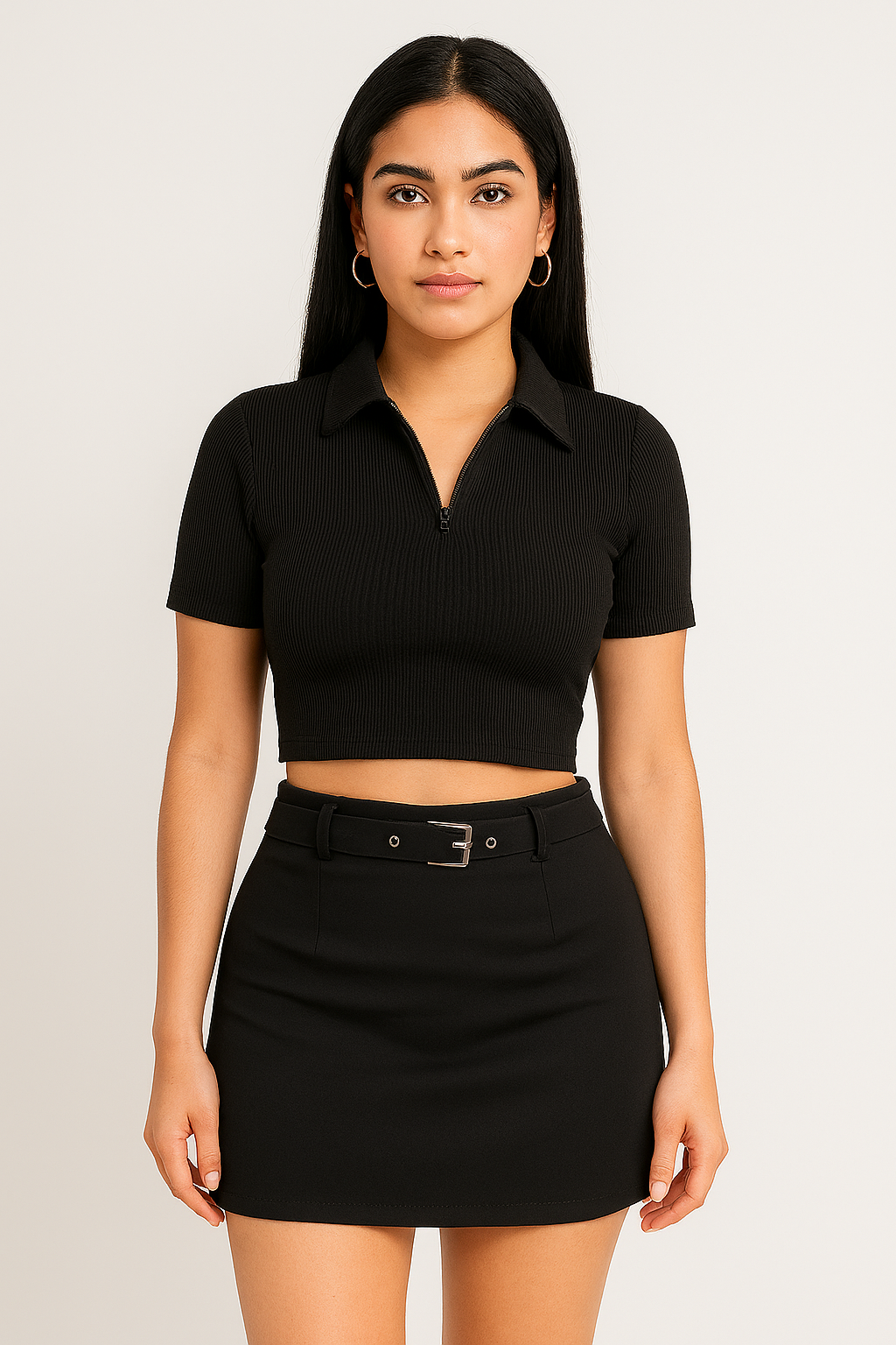Conjunto Blusa formal y Falda con correa