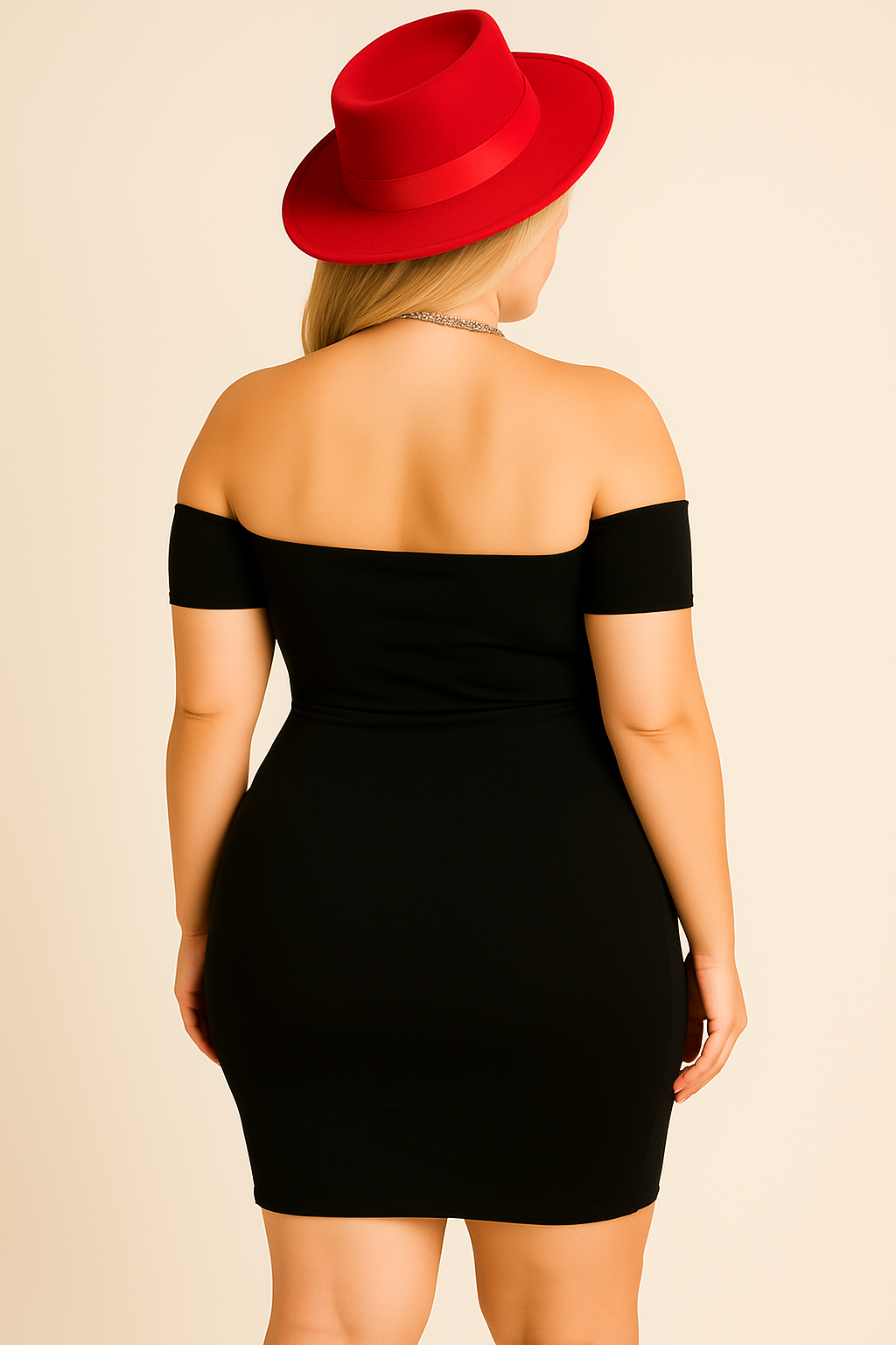 Vestido corto cuello bandeja escotado al cuerpo