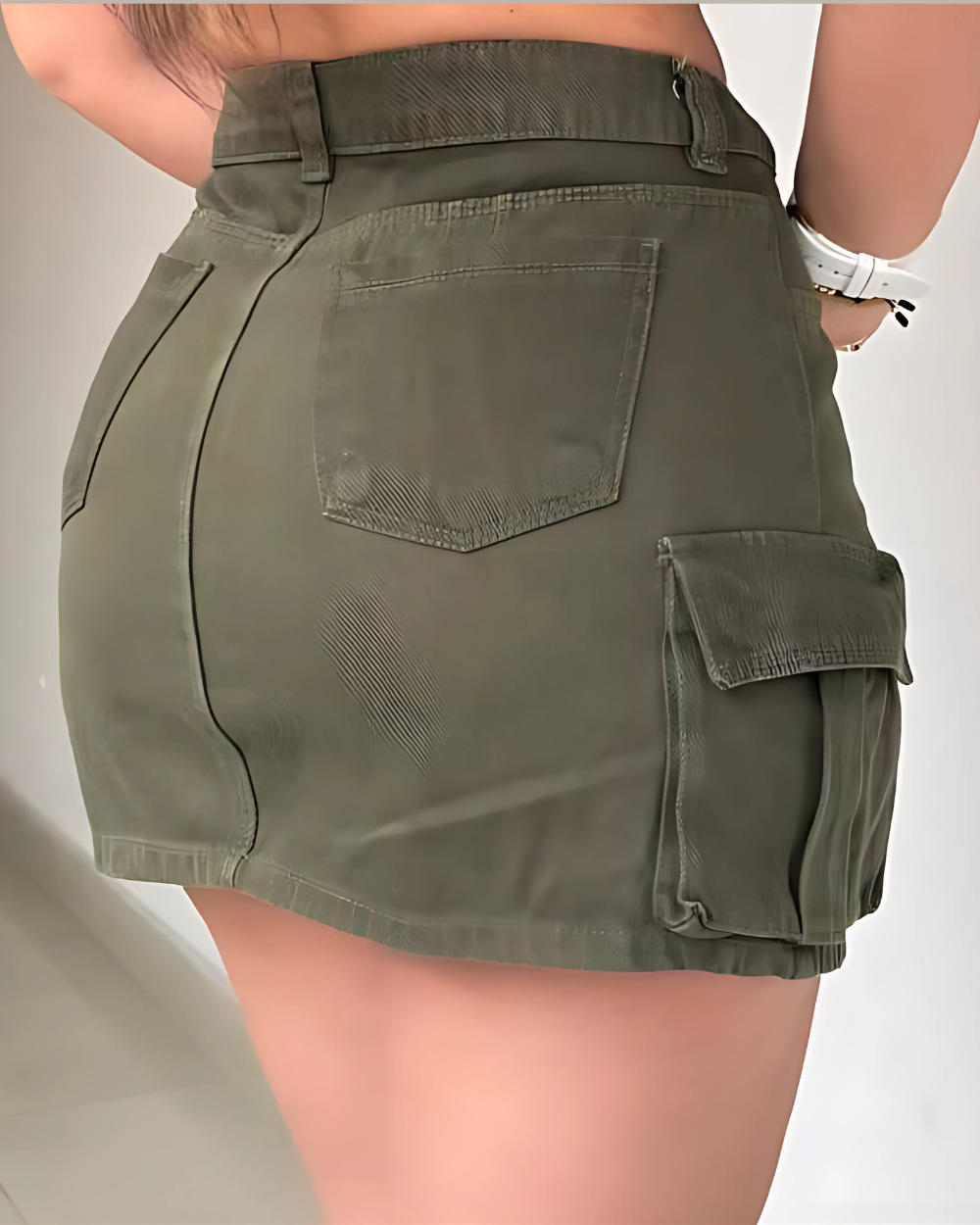 Falda Jean camuflada corta