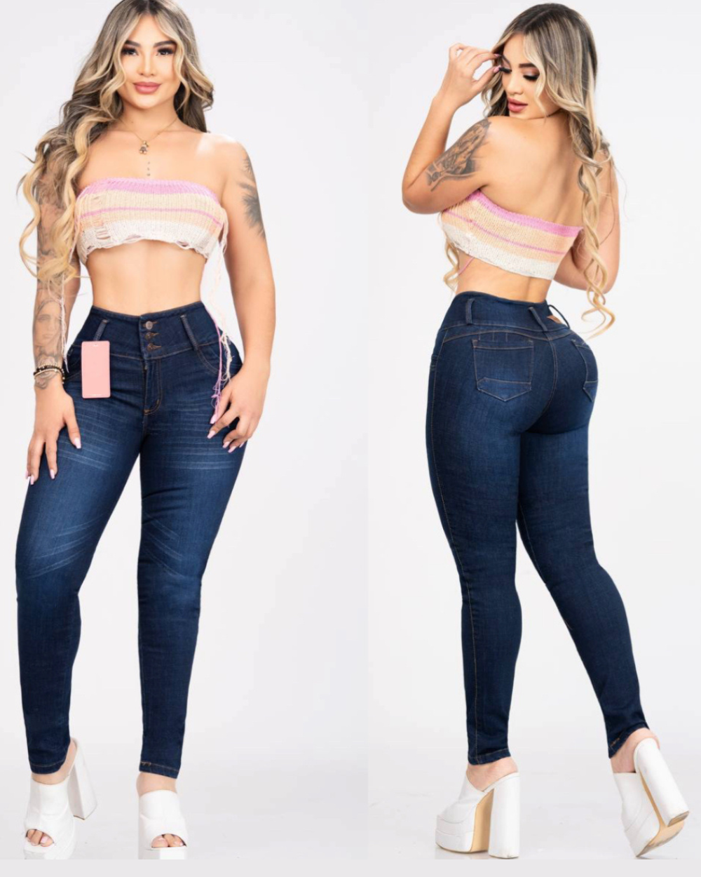 Pantalon De Jean Skinny 3 botones clasico