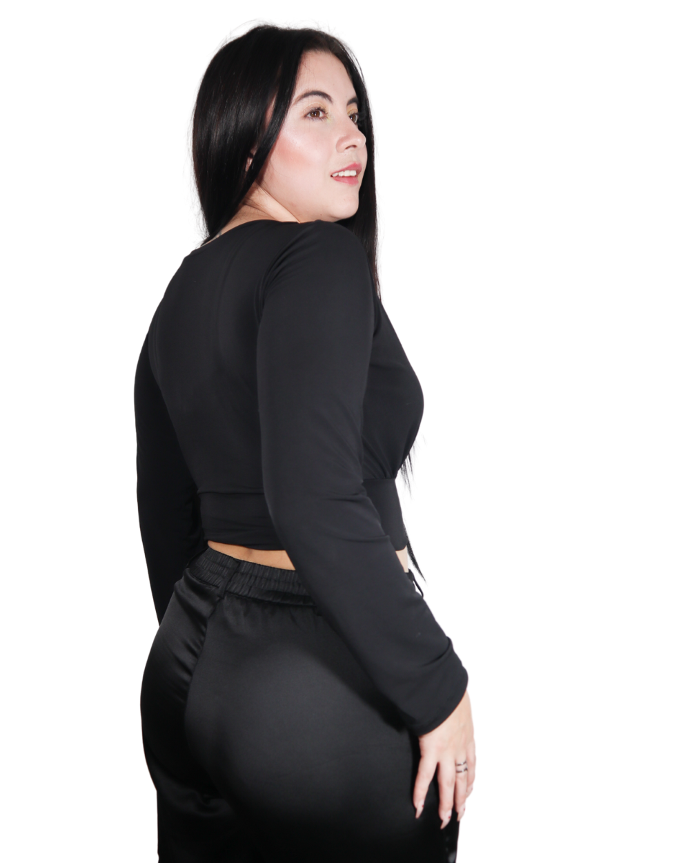 Blusa Manga Larga Cuello V Con Botones