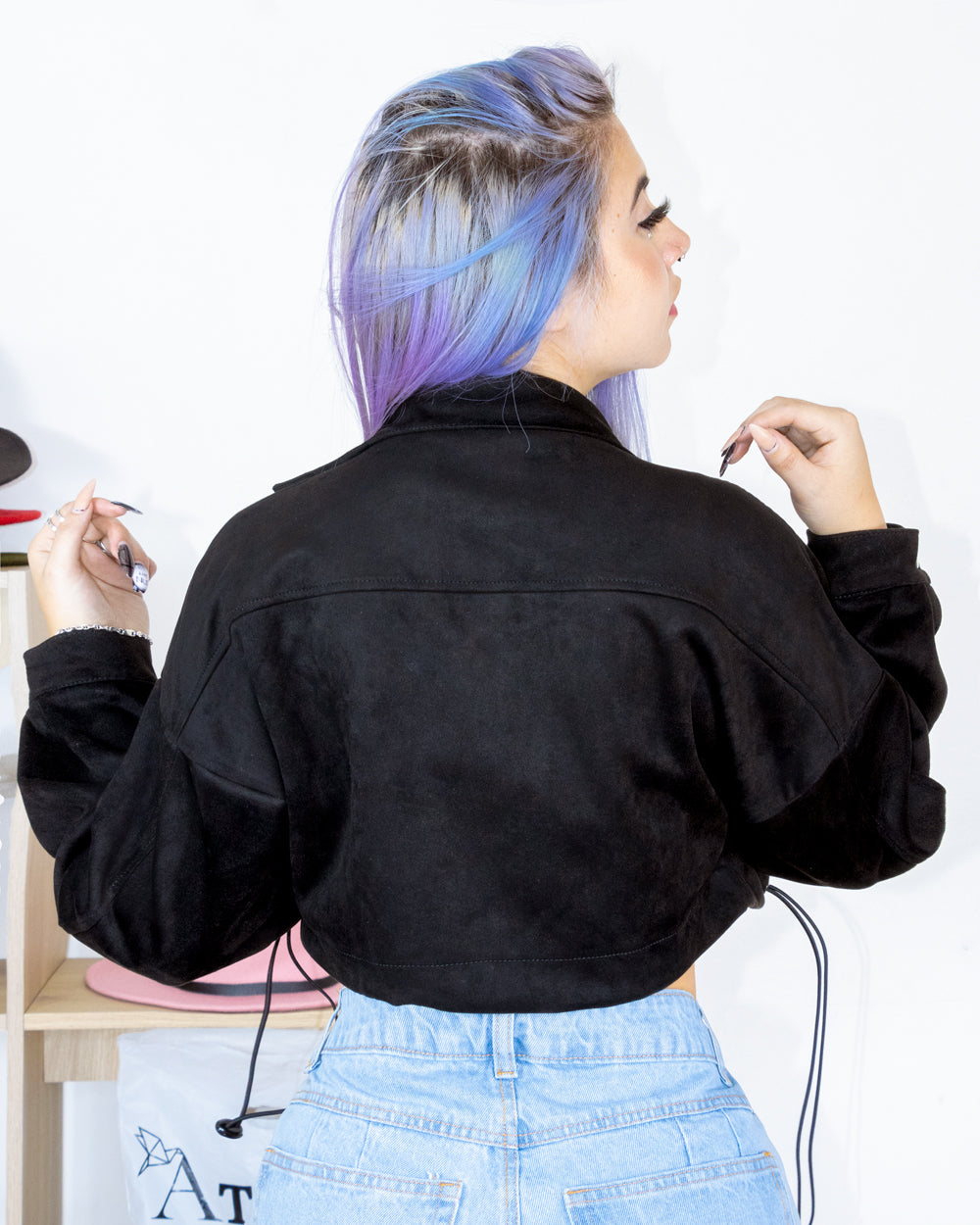 CHAQUETA OVERSIZE EN GAMUZA