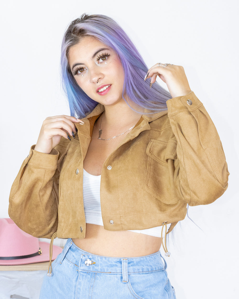 CHAQUETA OVERSIZE EN GAMUZA