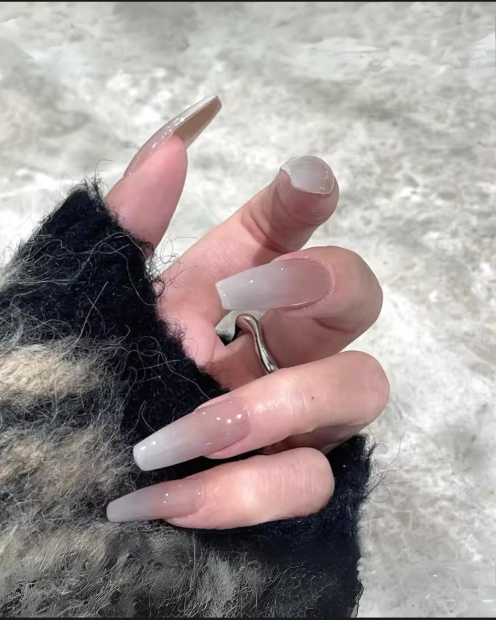 Uñas  Degrade  Azul