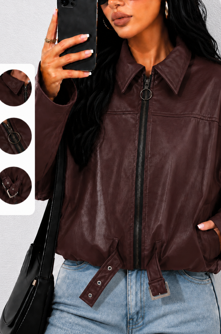 Chaqueta para Mujer Oversize Estilo Vintage con Cinturón