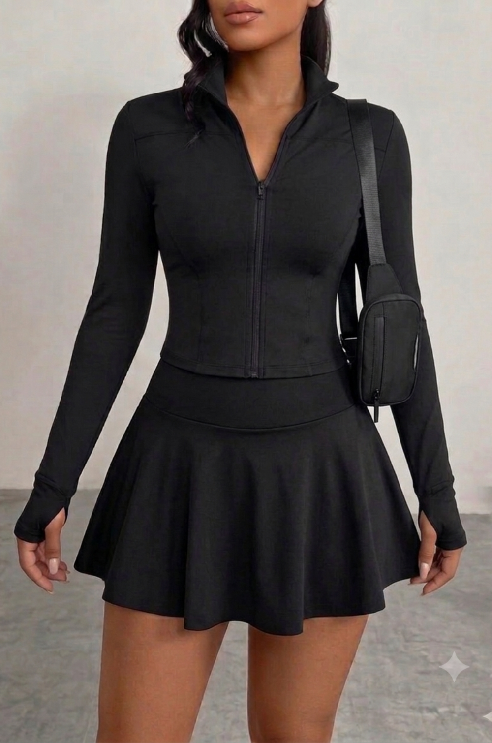 Conjunto Deportivo De Dos Piezas  Falda Short y Chaqueta