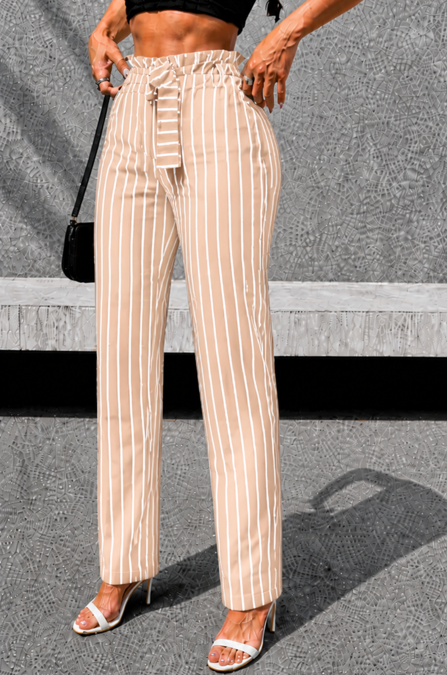 PANTALON TIRO ALTO CON PRETINA
