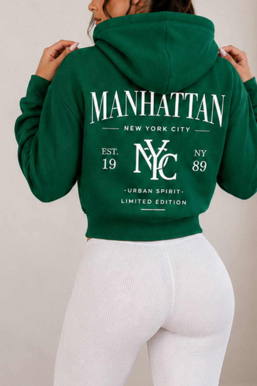 Buzo con capota y cremallera estampado Manhattan