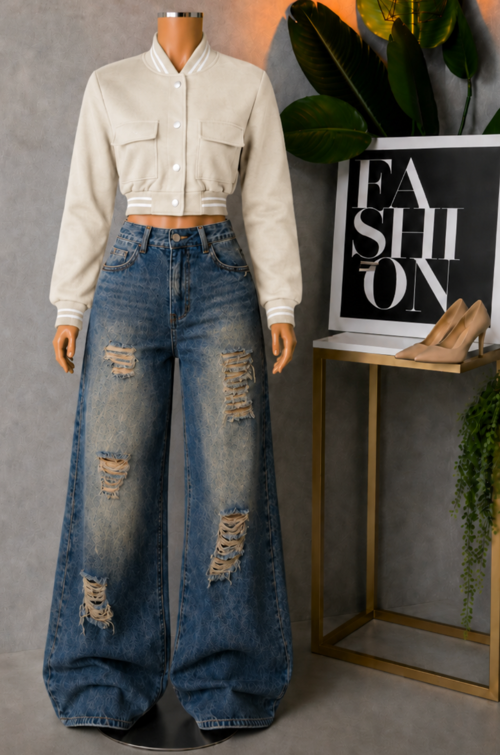 Conjunto Jean Baggi + Chaqueta Beisbolera