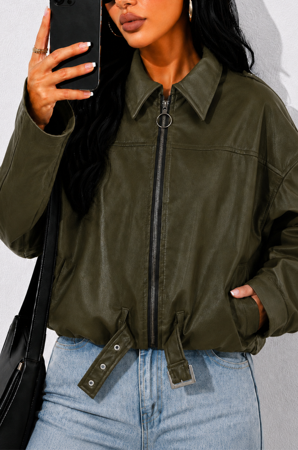 Chaqueta para Mujer Oversize Estilo Vintage con Cinturón