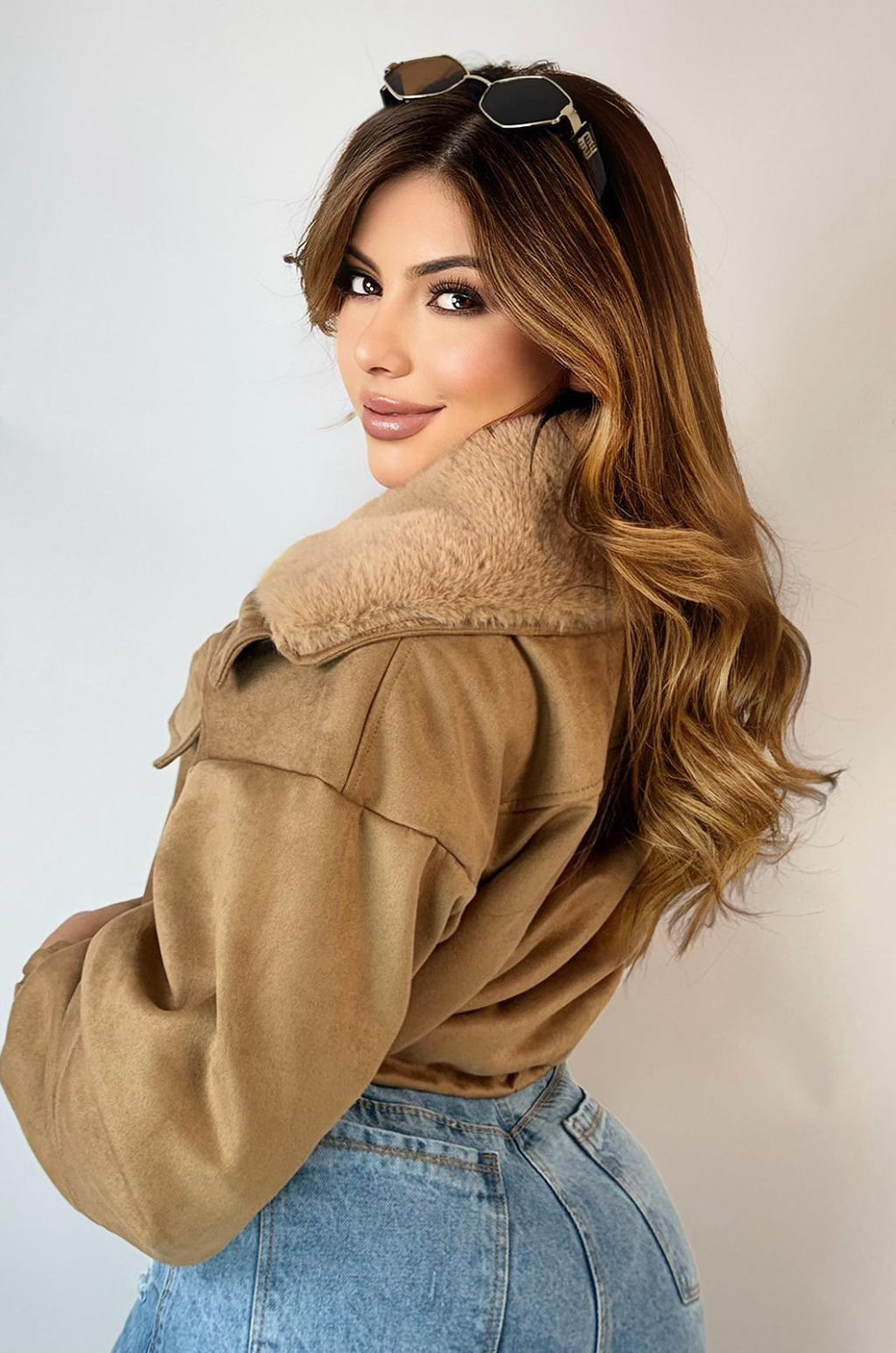 Chaqueta en Gamuza  con Peluche