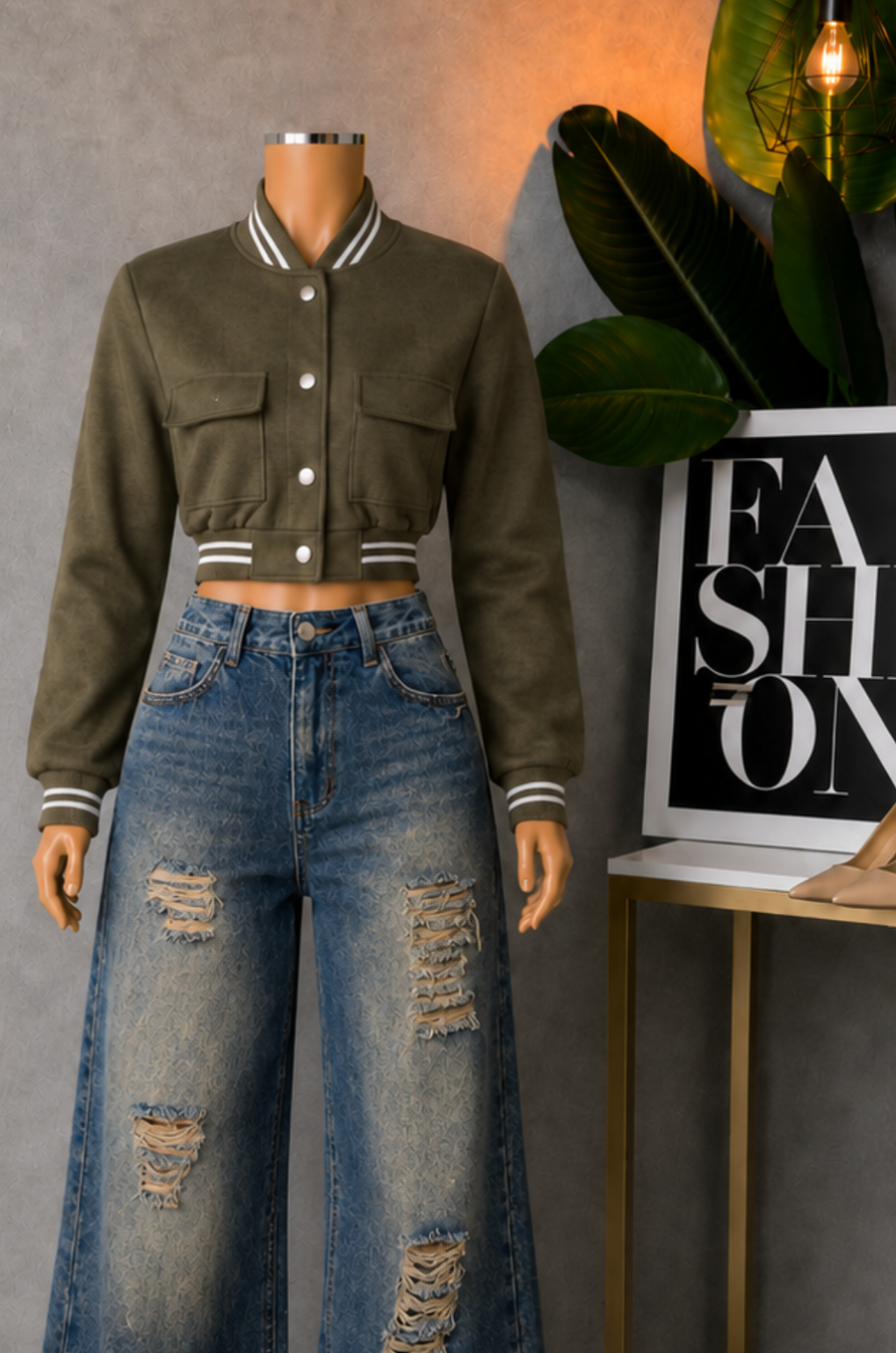 Conjunto Jean Baggi + Chaqueta Beisbolera