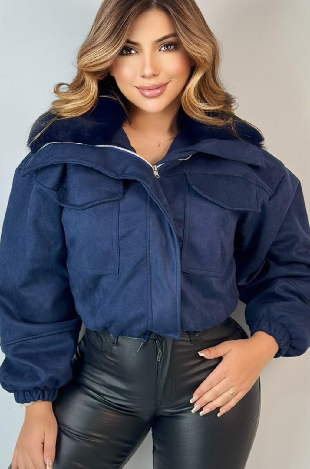 Chaqueta en Gamuza  con Peluche