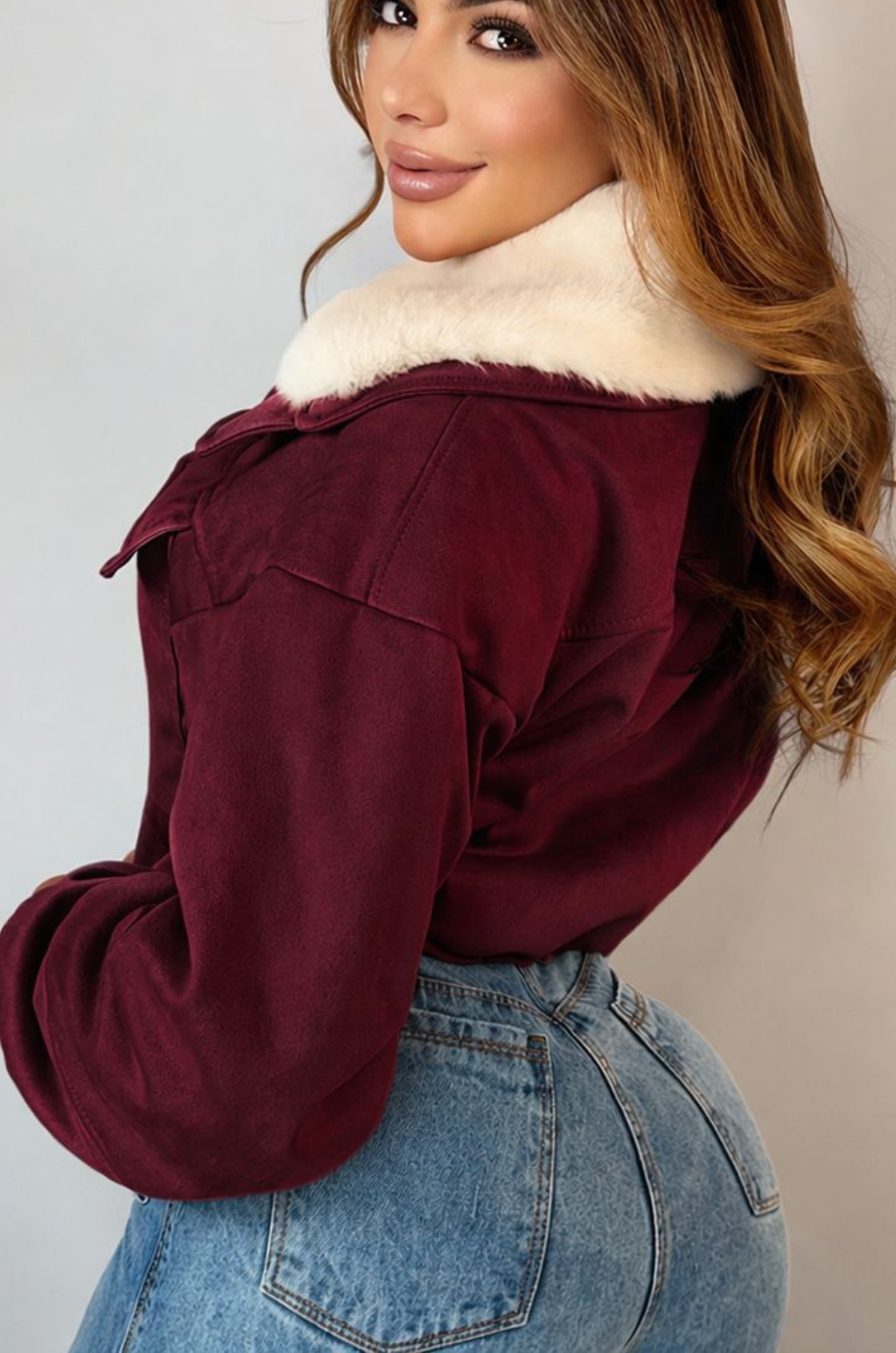 Chaqueta en Gamuza  con Peluche
