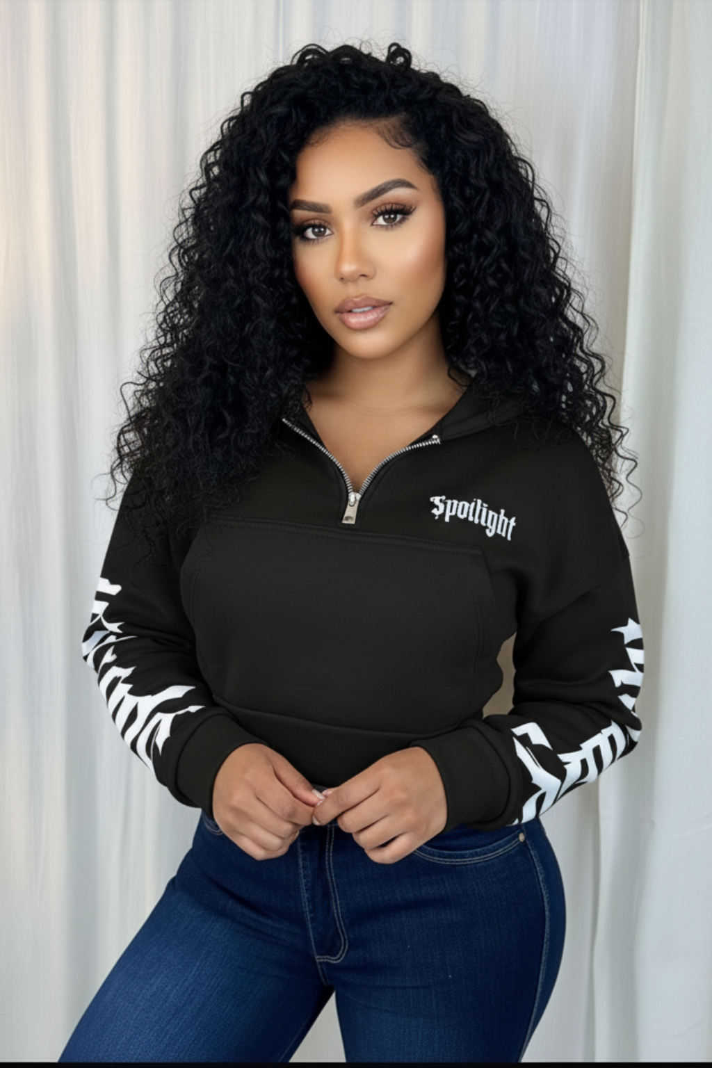 Buzo  para mujer  con estampado y cierre frontal