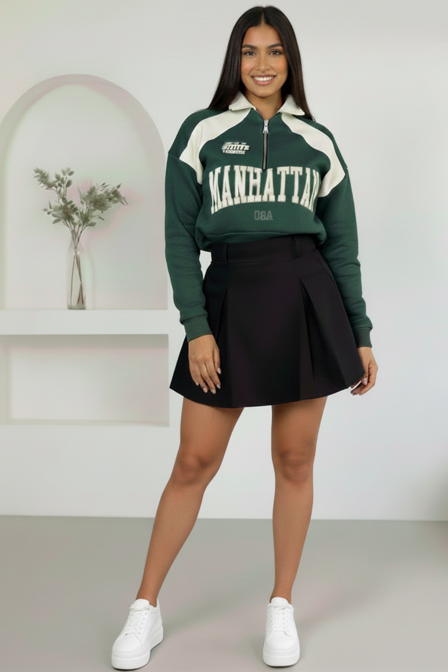 Conjunto Falda Tipo A y Buzo Estampado