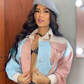 Chaqueta Clasica Para Mujer Combinada  En Gamuza