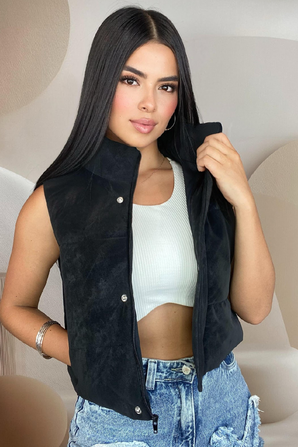 Chaleco Acolchado Mujer  Casual y Moderno sin Mangas