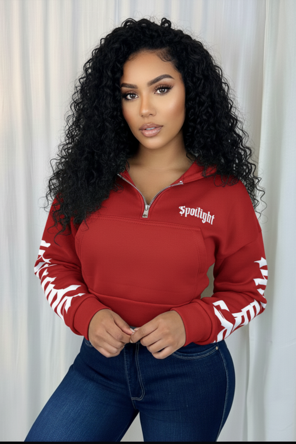 Buzo  para mujer  con estampado y cierre frontal