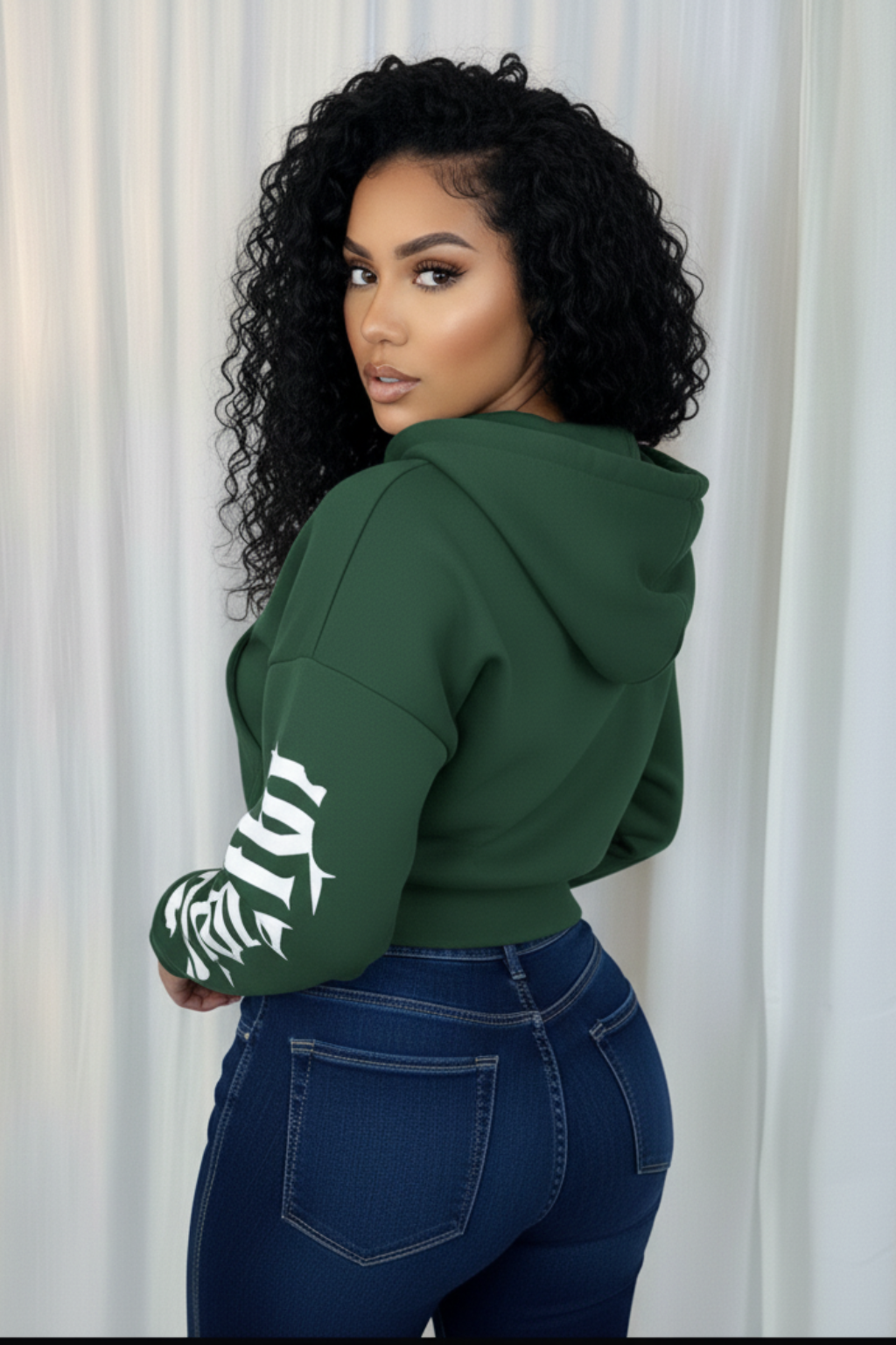 Buzo  para mujer  con estampado y cierre frontal