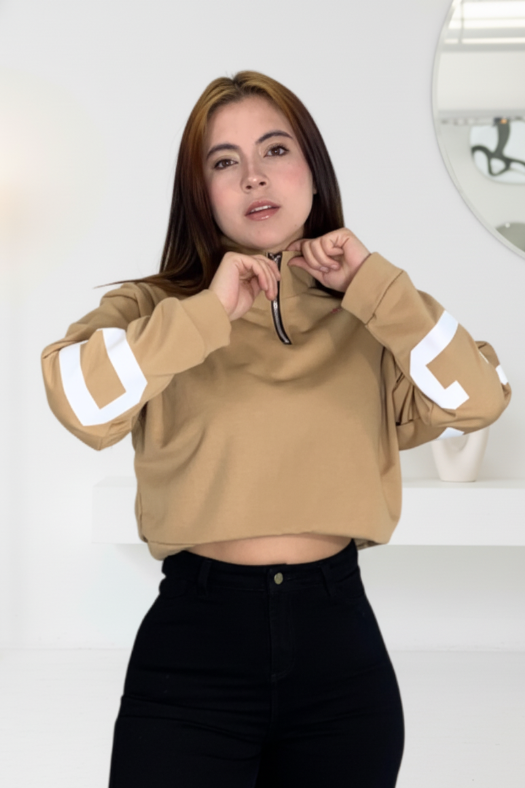 Buzo con cremallera espalda estampada