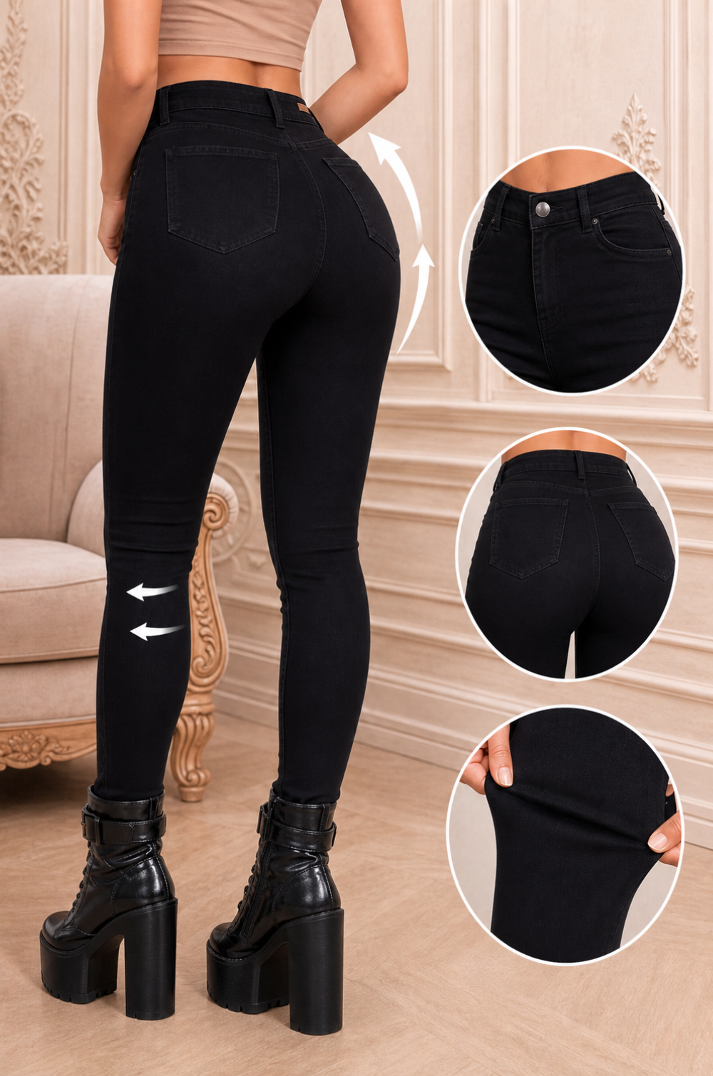 Pantalon De Skinny Jean destroyer Col