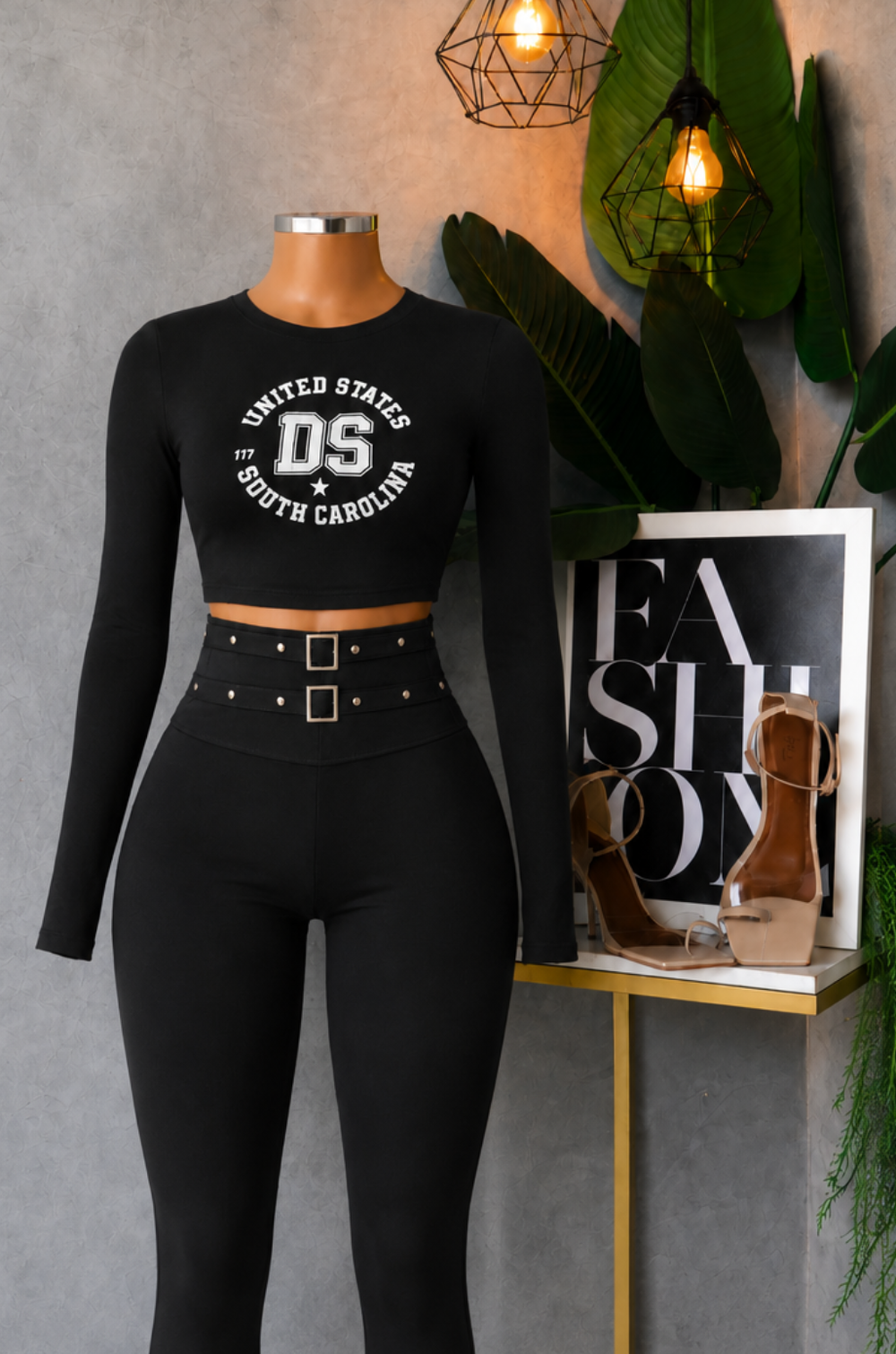 Conjunto de Pantalon tipo leggins + Blusa estampada