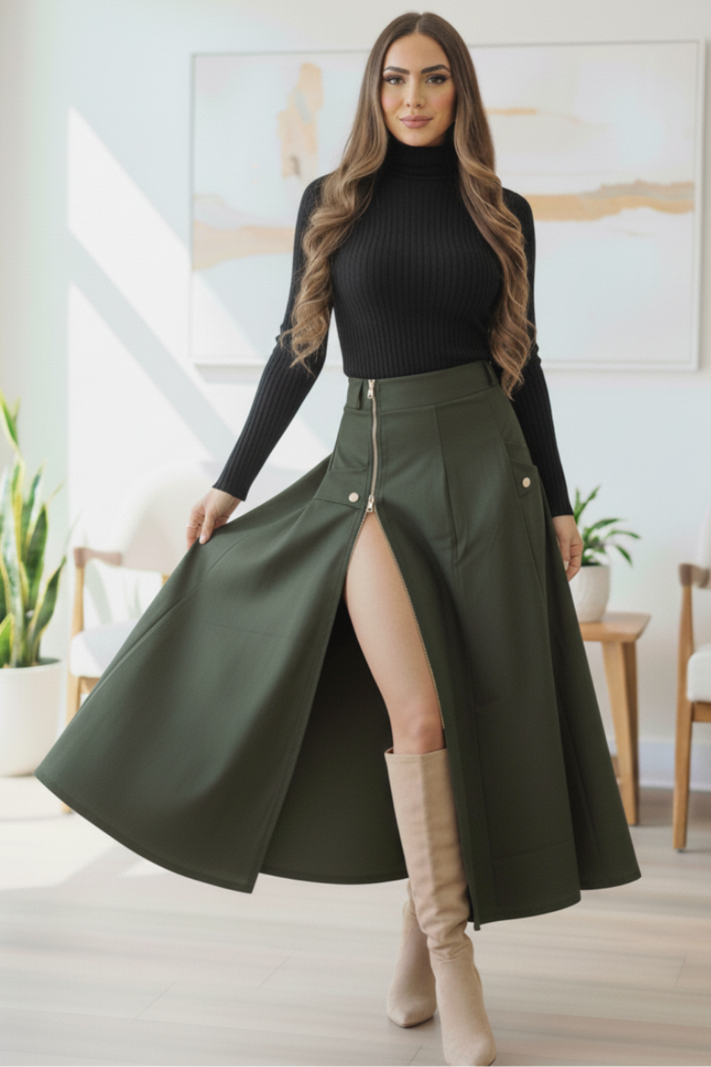 Conjunto Blusa Bandeja y Falda larga