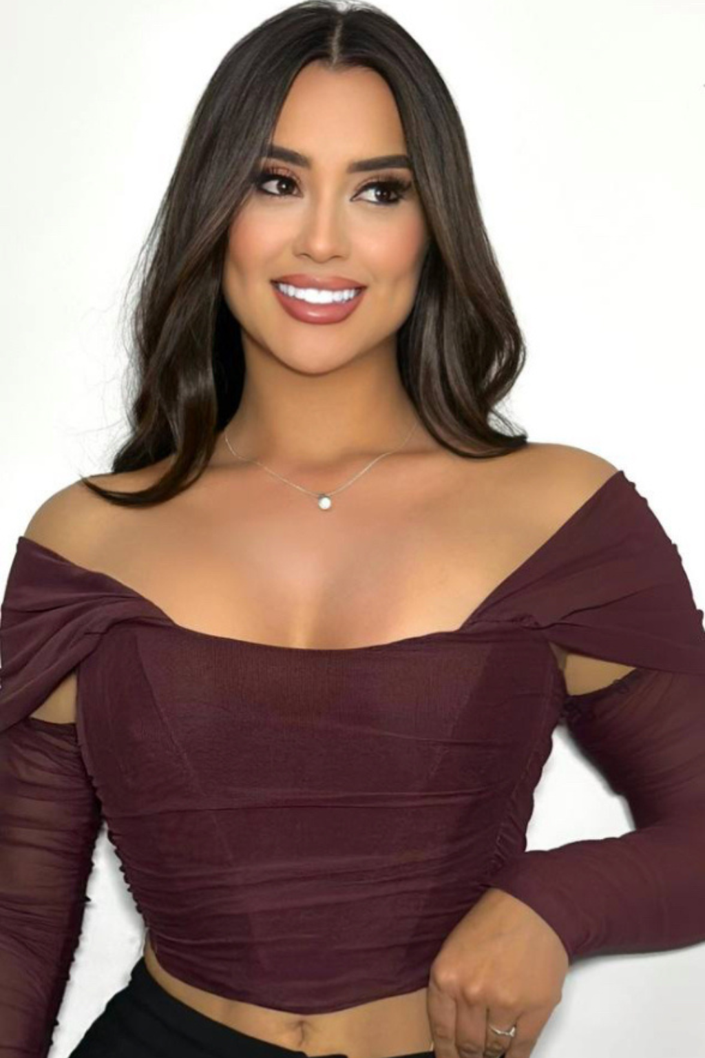 Blusa Estilo Corset Manga Larga