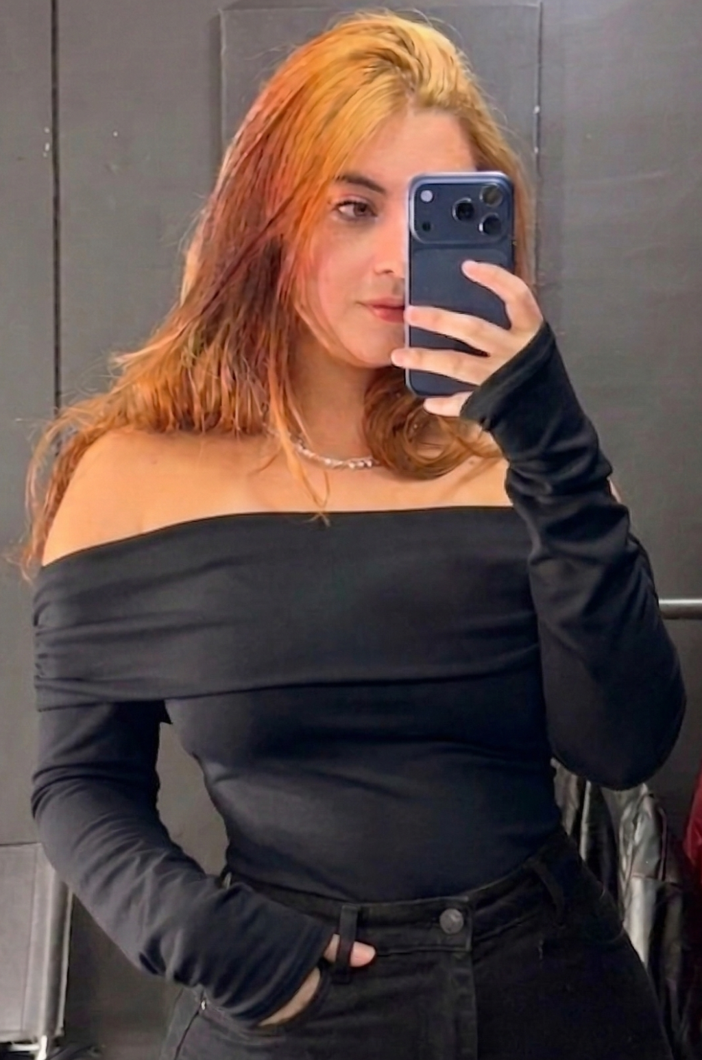 Blusa Mujer Manga Larga Cuello Bandeja