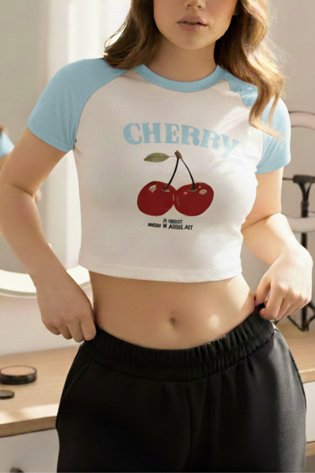 Conjunto Blusa Cherry y Falda Plisada