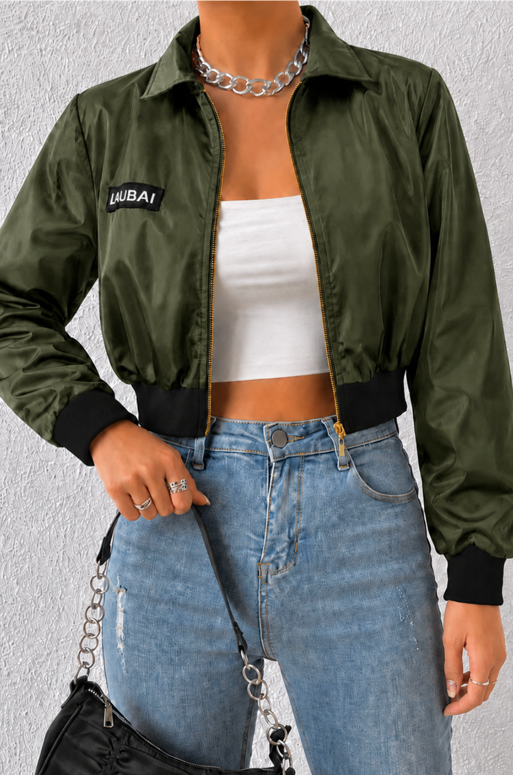 Chaqueta Bomber Impermeable Para Mujer