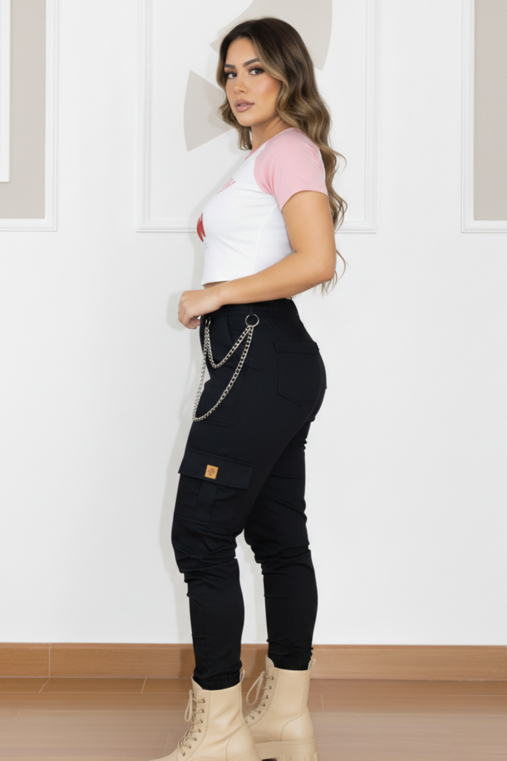 Conjunto Blusa estampada y Pantalon Cargo