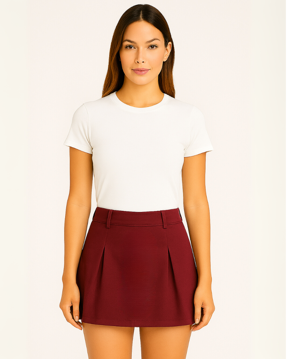 Conjunto Camisa semiformal y Falda Corta Plisada