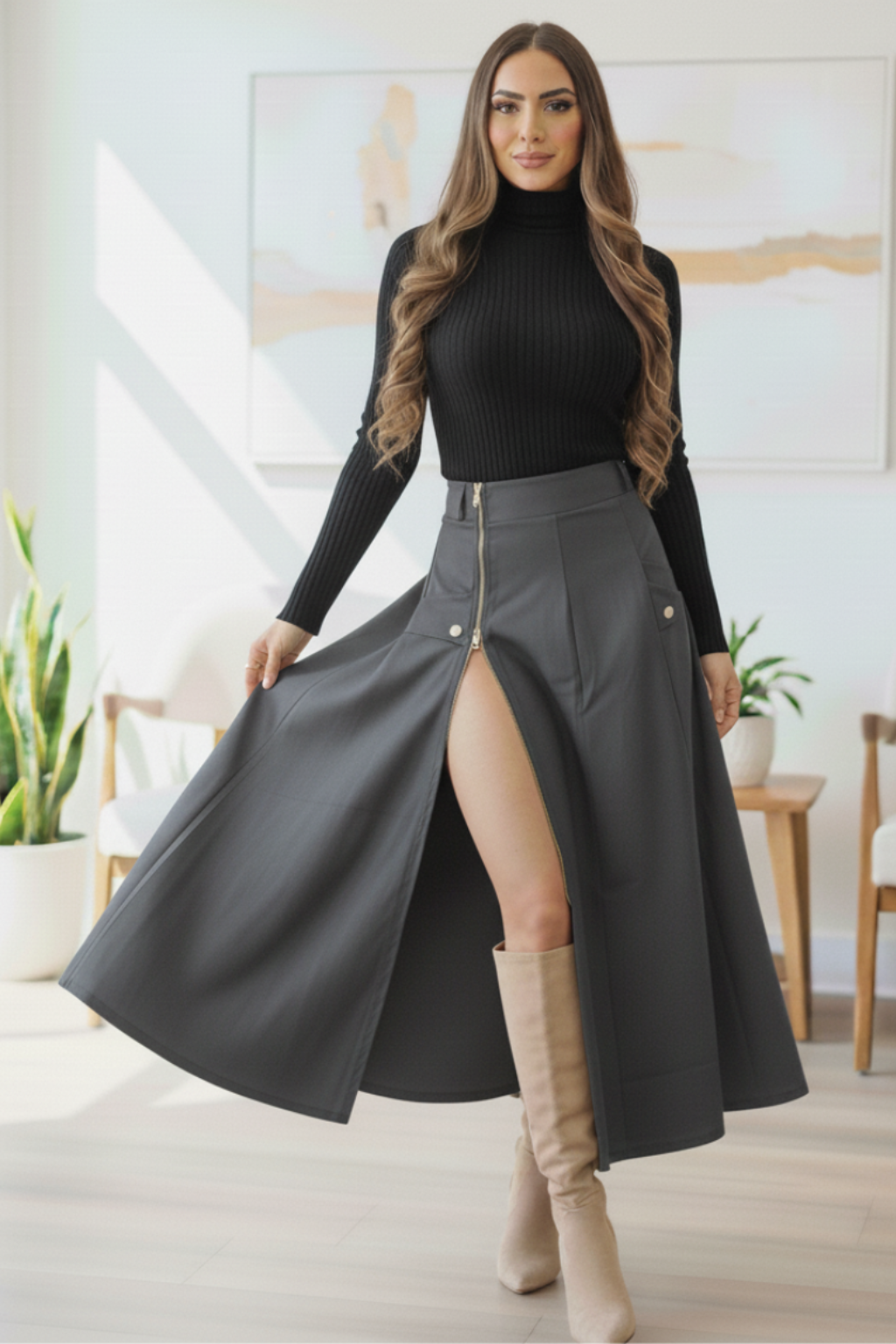 Conjunto Blusa Bandeja y Falda larga