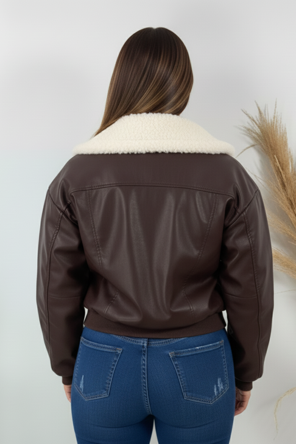 Chaqueta Aviador Cuello en Borrego