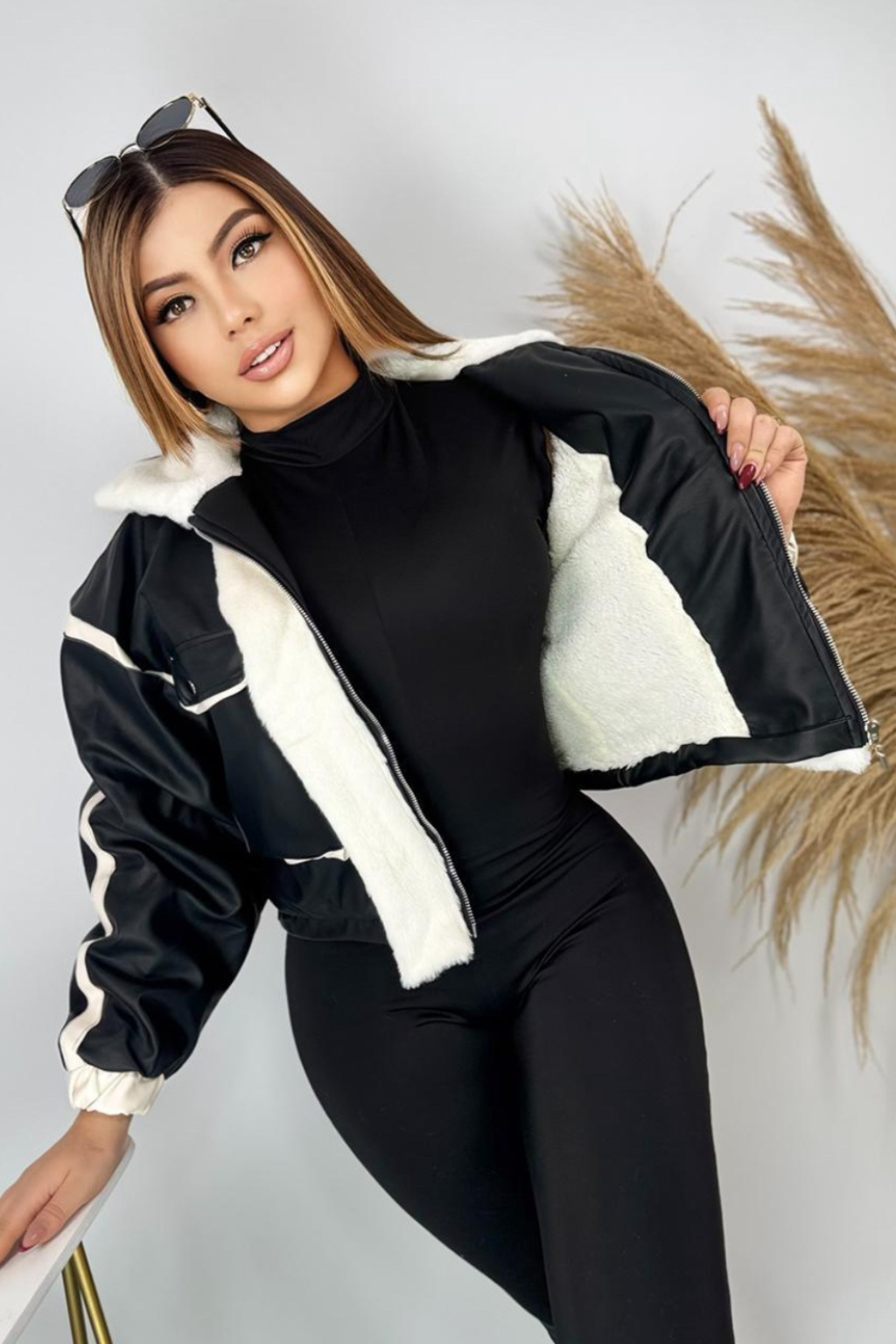 Chaqueta Estilo Clasico Forrada en Peluche