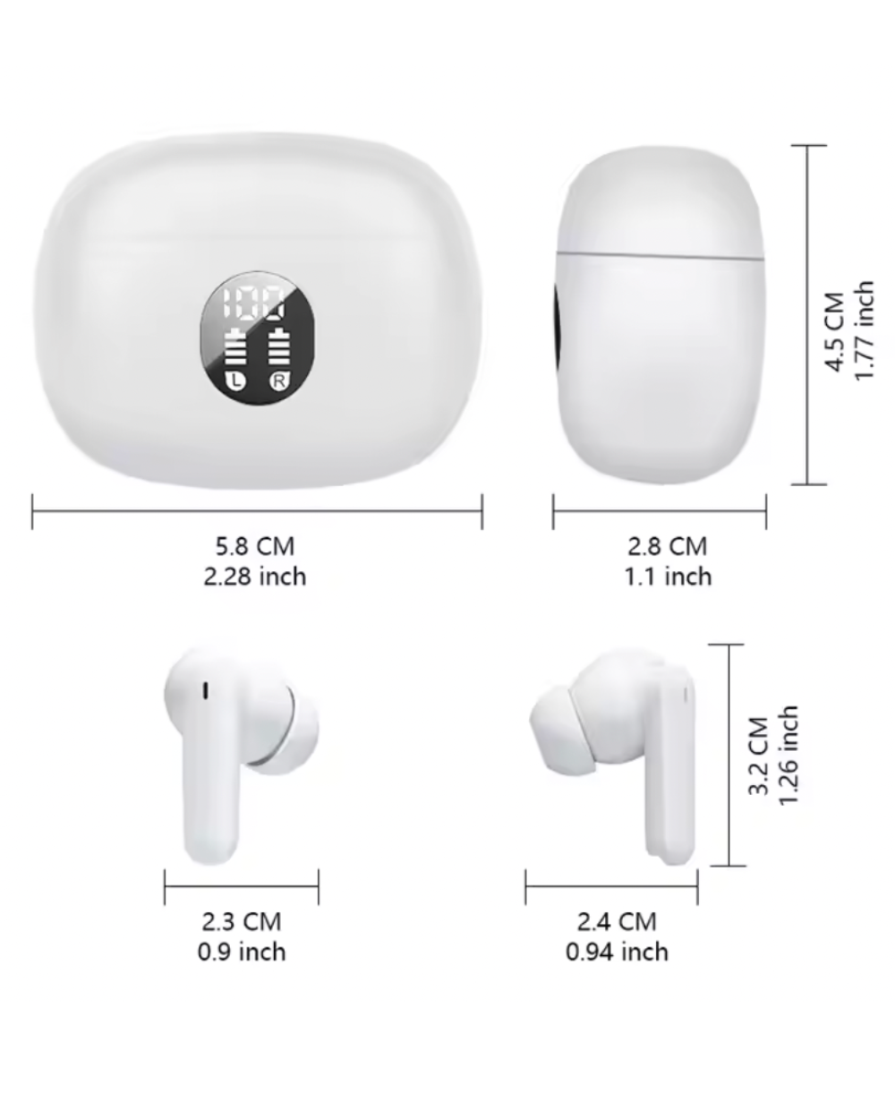 Auriculares Inalambricos con pantalla LED con cancelación de ruido