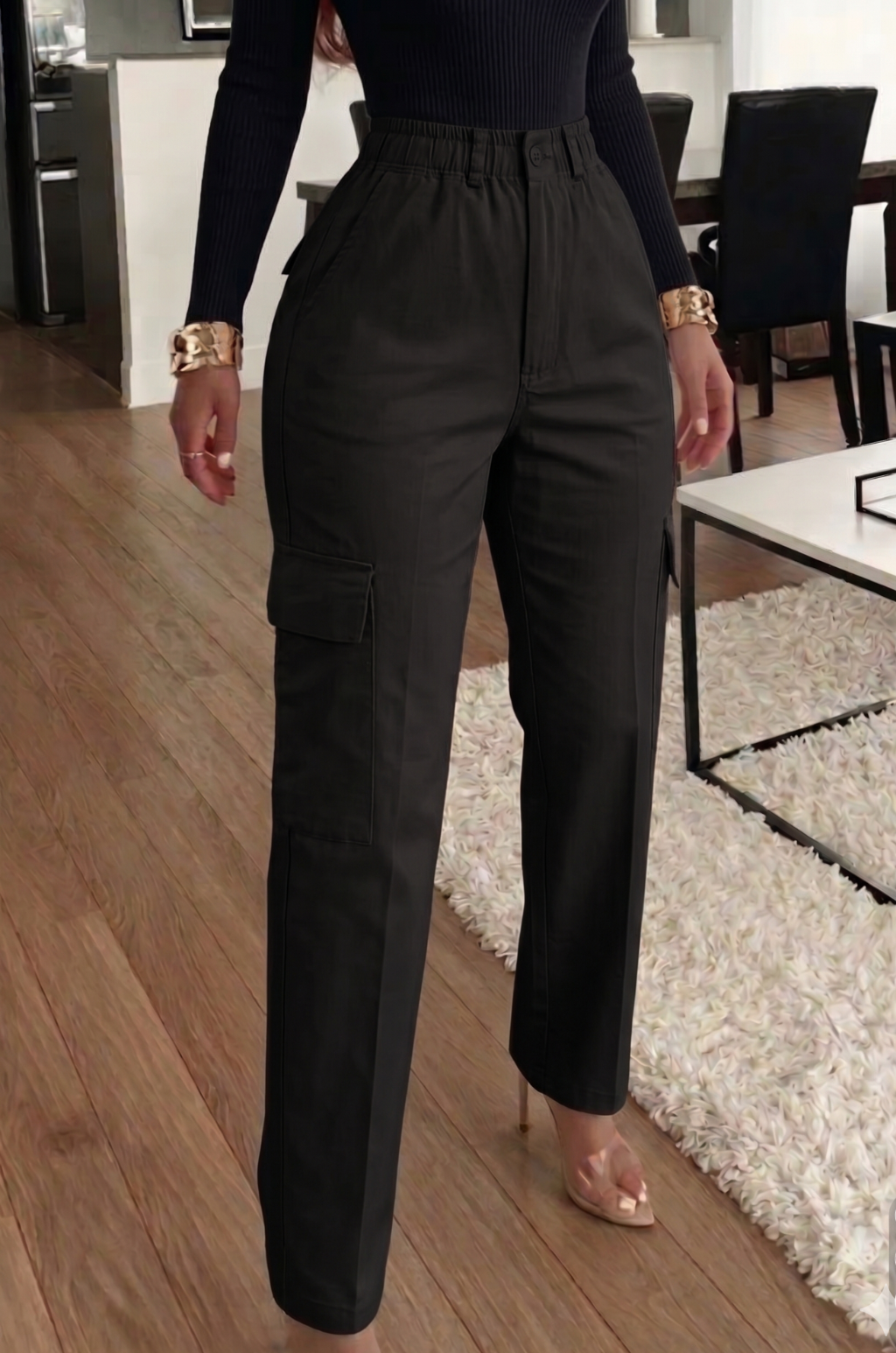 Pantalon Bota recta estilo cargo