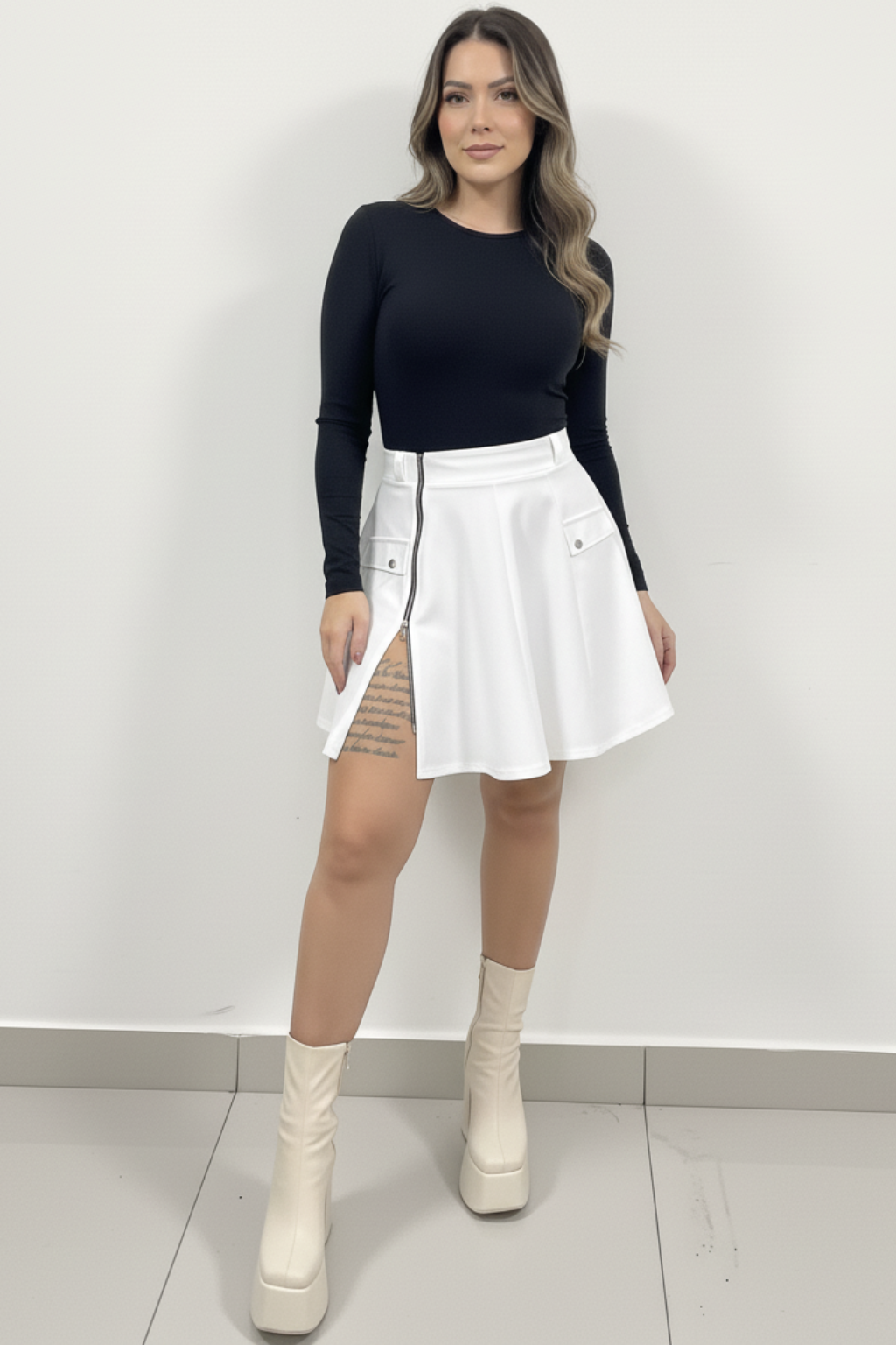 Falda corta cremallera