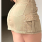 Falda De Jean Color Cargo Tiro Alto