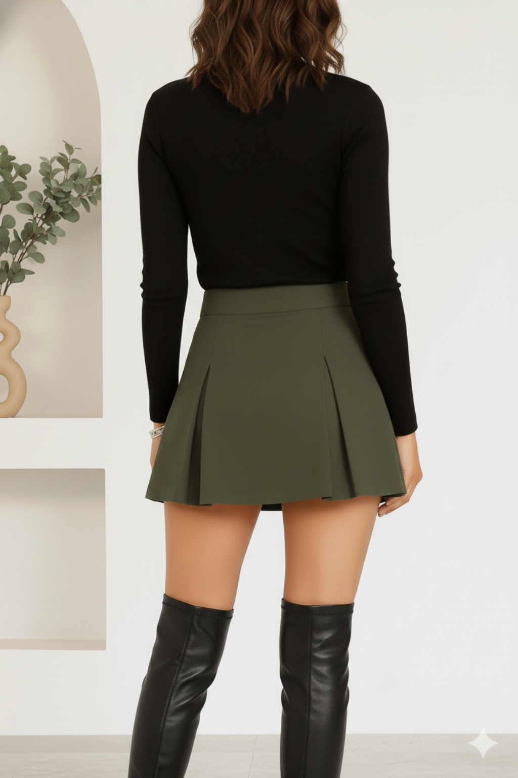 Falda Corta Plisada Para Mujer