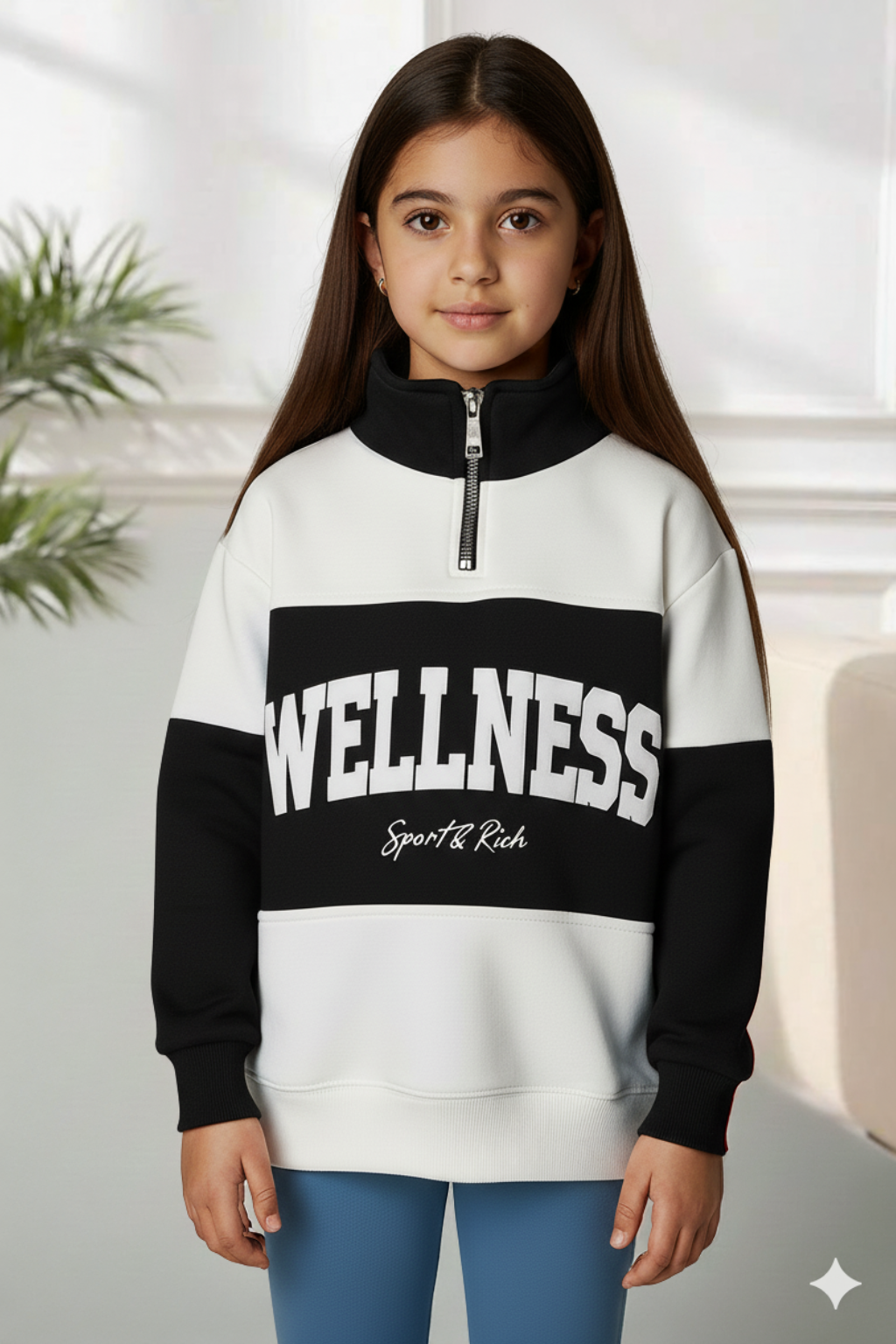 Buzo para niña con estampado y cremallera