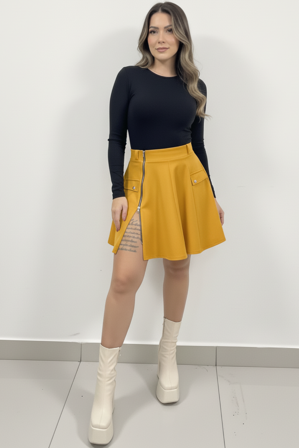 Falda corta cremallera